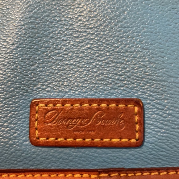 Authentic Dooney and Bourke Blue & Brown Crossbody Purse - Picture 3 of 7